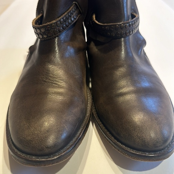 Hollywood Trading Co HTC brown leather ankle boots w side adjust buckle Italian main image 9